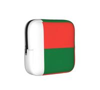 Drapeau de Madagascar - Sac de rangement compact pour serviettes hygiéniques - Portable et élégant avec fermeture éclair pour un transport quotidien