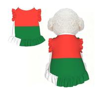 Drapeau de Madagascar XS Vêtements pour animaux de compagnie pour petits chiens - Tenue d'été mignonne pour chiot - Vêtement doux et respirant pour chat