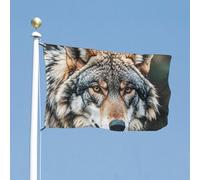 Drapeau de maison 47x70 pouces avec des loups, bannière humoristique pour les fêtes, drapeau vertical double face pour l'extérieur, drapeaux de jardin d'été avec œillets en laiton, grand drapeau de