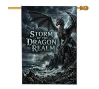 Drapeau de maison avec citation de dragon épique 71,1 x 101,6 cm