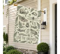 Drapeau de maison avec citation de nature et d'insectes, 71 x 101 cm | Illustration botanique, drapeau de pelouse, décoration pour les amateurs de nature, thème de la faune, esthétique terreuse