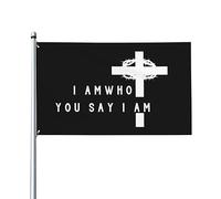Drapeau de maison avec paroles chrétiennes de la foi du Christ, de 0,9 x 1,5 m, simple face à l'extérieur, bannières anti-décoloration aux couleurs vives, décoration extérieure de cour