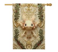 Drapeau de maison axolotl de Noël 71 x 101,6 cm pour l'extérieur, motif animal de Noël, drapeau vertical standard 3D en lin, motif animal, décoration extérieure