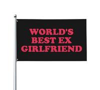 Drapeau de maison « Best Ex Girlfriend » du monde 0,9 x 1,5 m - Bannière extérieure vibrante sur un seul côté pour la décoration de cour, résiste à la décoloration