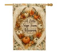 Drapeau de maison citrouilles, couronne d'automne rustique, feuille d'orange, double face, en toile de jute pour porche, extérieur, terrasse, pelouse, entrée, camping, 71 x 101,6 cm