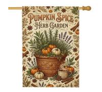 Drapeau de maison citrouilles épices herbes jardin automne 71 x 101,6 cm