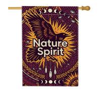 Drapeau de maison corbeau, nature, bohème, soleil, lune, automne, violet, toile de jute double face, grand drapeau de jardin pour extérieur, terrasse, pelouse, entrée, camping, 71,1 x 101,6 cm