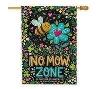 Drapeau de maison d'abeilles, nature ludique, fleurs, cœurs, vert printemps, double face, en toile de jute pour porche, extérieur, cour, pelouse, patio, porte, entrée, 71,1 x 101,6 cm