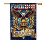 Drapeau de maison d'aigle, torche vintage patriotique en toile de jute rouge indépendance, drapeaux décoratifs double face pour porche, extérieur, terrasse, cour, pelouse, entrée, balcon, 71 x 101 cm