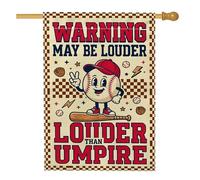 Drapeau de maison de baseball, gant de batte de sport ludique en toile de jute rouge double face, drapeaux décoratifs pour extérieur, cour, pelouse, patio, porte, entrée, 71,1 x 101,6 cm