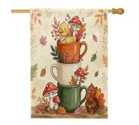 Drapeau de maison de canard de Thanksgiving 71,1 x 101,6 cm pour l'extérieur, joli drapeau vertical en lin de Turquie standard pour la maison, le devant de la cour, l'automne, la cour, la décoration