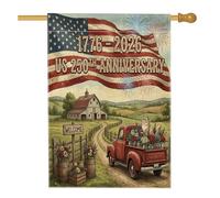 Drapeau de maison de chat persan pour 250e anniversaire de mariage, 71,1 x 101,6 cm, double face pour décoration extérieure, 4 juillet indépendance, drapeau de maison, drapeau rustique pour jardin