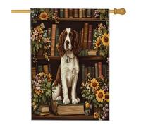 Drapeau de maison de chien épagneul Spring Springer 71,1 x 101,6 cm double face pour décoration extérieure, bibliothèque de fleurs, chiot avant cour, drapeau de maison, drapeau amusant pour animal de