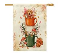 Drapeau de maison de chien Labrador retriever de Thanksgiving 71,1 x 101,6 cm pour extérieur, joli drapeau vertical standard en lin pour maison, automne, devant cour, arrière-cour