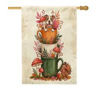 Drapeau de maison de chien Pitbull de Thanksgiving de 71,1 x 101,6 cm pour l'extérieur, joli drapeau vertical en lin de Turquie standard pour la maison, le devant de la cour, la décoration extérieure