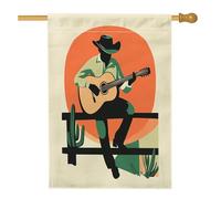 Drapeau de maison de cowboys de printemps 71,1 x 101,6 cm pour extérieur, déserts occidentaux, plante cactus, drapeau vertical standard en lin, drapeau de maison, drapeau vintage pour cour avant et