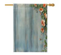 Drapeau de maison de fleurs de capucine de printemps 71,1 x 101,6 cm double face pour décoration extérieure, ferme, fleurs rustiques, drapeau de maison, drapeau de campagne à motif extérieur pour