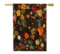 Drapeau de maison de fleurs de capucine de printemps 71,1 x 101,6 cm double face pour décoration extérieure, motif floral en tricot pour la maison, drapeau vintage amusant pour jardin, pelouse