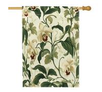 Drapeau de maison de fleurs d'orchidées printanières 71,1 x 101,6 cm double face pour décoration extérieure, fleurs sauvages vintage, drapeau de maison, motif esthétique pour l'extérieur