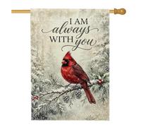 Drapeau de maison de Noël avec citation commémorative cardinal 71 x 101 cm | Hommage commémoratif, drapeau de pelouse, cadeau de condoléances, décoration de jardin d'hiver, illustration de branche de