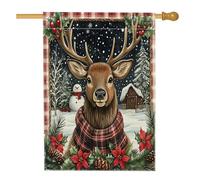 Drapeau de maison de Noël de ferme, 71,1 x 101,6 cm, double face pour décoration extérieure, animal de Noël de campagne, drapeau de maison, vacances, Nouvel An, extérieur