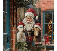 Drapeau de maison de Noël de ferme 71 x 101,6 cm double face pour décoration extérieure, animal de campagne de Noël, drapeau de maison, vacances, Nouvel An, petit drapeau de pelouse