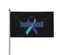 Drapeau de maison de survivant de la violence domestique, drapeau de 3x5 pieds sur un seul côté à l'extérieur, bannières anti-décoloration aux couleurs vives, décoration extérieure de cour