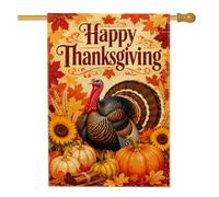 Drapeau de maison de Turquie, citrouilles d'automne festives, tournesol, Thanksgiving, orange, double face, décoration extérieure, porche, porche, pelouse, entrée, camping, 71,1 x 101,6 cm