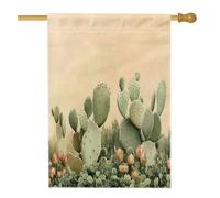 Drapeau de maison des déserts printaniers 71,1 x 101,6 cm pour l'extérieur, plante de cactus occidental, botanique, drapeau vertical standard en lin, drapeau de maison, drapeau sud-ouest avant cour