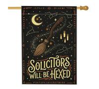 Drapeau de maison d'Halloween avec citation amusante de sorcière - 71,1 x | Citation humoristique, drapeau de pelouse, motifs célestes, thème sorcellerie, décoration gothique, art extérieur
