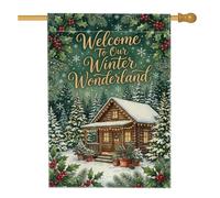 Drapeau de maison en bois de merveilles d'hiver 71,1 x 101,6 cm