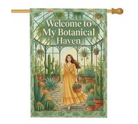 Drapeau de maison en forme de cactus, panier rustique botanique pour fille, vert printemps, toile de jute double face, drapeaux décoratifs pour extérieur, cour, pelouse, terrasse, porte, entrée, 71,1