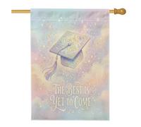 Drapeau de maison en forme de casquettes de remise de diplôme 71 x 101,6 cm pour extérieur, félicitations fantaisie, drapeau vertical standard en lin, pour maison e 2026 pour cour avant et