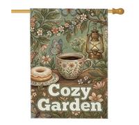 Drapeau de maison en forme de papillon, lanterne rustique confortable en toile de jute verte printanière, double face, drapeaux décoratifs pour extérieur, cour, pelouse, terrasse, porte, entrée, 71,1