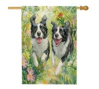 Drapeau de maison en toile de jute pour jardin, jardin, jardin, 71,1 x 101,6 cm, double face pour extérieur, jolies fleurs florales, drapeaux de maison, drapeau de porche