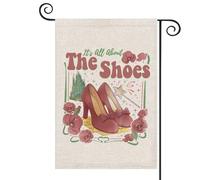 Drapeau de maison inspiré du magicien « It's All About the Shoes » - Décoration extérieure de porche - Chaussures rouges - Décoration d'intérieur (drapeau de chaussures)