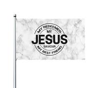 Drapeau de maison Jésus, mon Rédempteur, mon Sauveur, mon meilleur ami, drapeau de 9,5 x 1,5 m sur un seul côté extérieur, bannières anti-décoloration aux couleurs vives, décoration extérieure de cou