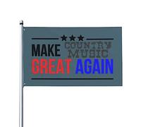 Drapeau de maison musicale américaine « Make Country Music Great Again », drapeau de 9,5 x 1,5 m sur un seul côté à l'extérieur, bannières anti-décoloration aux couleurs vives, décoration extérieure