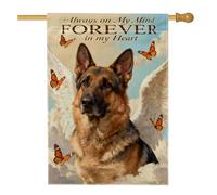 Drapeau de maison pour chien, ailes fantaisistes et papillons N/A marron double face en toile de jute pour extérieur, terrasse, cour, pelouse, entrée, balcon 71 x 101 cm