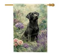 Drapeau de maison pour chien, hortensia floral naturel, rose, vert printemps, double face, en toile de jute pour porche, extérieur, pelouse, cour, patio, entrée, 71,1 x 101,6 cm