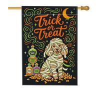 Drapeau de maison pour chien, infusion de sorcière festive, jus de zombie, Halloween, orange, toile de jute double face, drapeaux décoratifs pour extérieur, pelouse, cour, patio, entrée 71,1 x 101,6