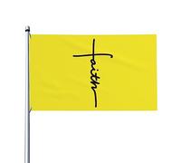 Drapeau de maison religieuse avec croix verticale chrétienne de foi Jésus, drapeau de 0,9 x 1,5 m sur un seul côté à l'extérieur, bannières anti-décoloration aux couleurs vives, décoration extérieure