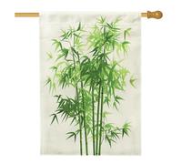 Drapeau de maison simple en bambou de printemps 71,1 x 101,6 cm double face pour décoration extérieure, feuilles de plantes naturelles amusantes, drapeau de maison, motif botanique amusant pour