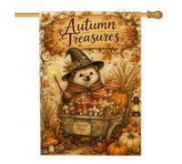 Drapeau de maison sur le thème de la récolte de hérissons d'automne 71 x