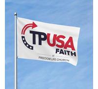 Drapeau de maison Turning Point USA TPUSA Freedom Life 2 x 3 pieds pour porche extérieur intérieur arrière-cour pelouse décoration suspendue drapeau bannière signe