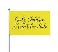 Drapeau de maison vintage Les enfants de Dieu ne sont pas à vendre, drapeau de 3 x 5 pieds sur un seul côté à l'extérieur, bannières anti-décoloration aux couleurs vives, décoration extérieure de cou