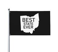 Drapeau de maison We Are Ohio Best State Ever, drapeau de 3 x 5 pieds sur un seul côté à l'extérieur, bannières anti-décoloration aux couleurs vives, décoration extérieure de cour
