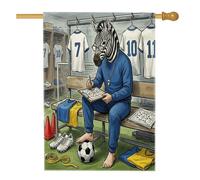 Drapeau de maison zèbre de la saison 2026 de football 71 x 101,6 cm double face pour décoration extérieure, prêt à être assorti à un animal sauvage, entraîneur de cour, drapeau de maison, drapeau de