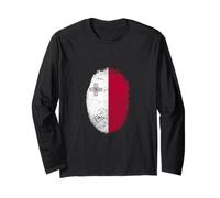 Drapeau de Malte - Empreinte Digitale - Fière maltaise - Homme Femme - Enfants Manche Longue