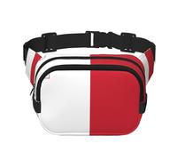 Drapeau de Malte Fitness Sac à bandoulière de voyage Sac banane tendance et décontracté Sac banane carré double couche Noir Taille unique, Noir/blanc, One Size